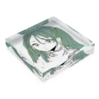 青リンゴのゆめかわいい女の子 Acrylic Block :placed flat