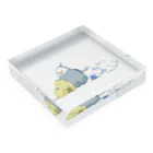 ゆずたろのドット絵インコたち Acrylic Block :placed flat