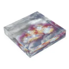 ピーちゃんの美しい雲の景色の中に一風変わったカラフル雲の出現 Acrylic Block :placed flat