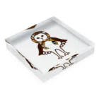 amyu-k フクロウセンターのマチコ巻きメンフクロウ Acrylic Block :placed flat