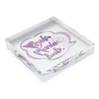 邂【サイマラショップ】逅 SUZURI店のサイマラ　ふわポップサクリファイスくん Acrylic Block :placed flat