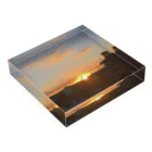 ゆきまるんのお店の夕陽 Acrylic Block :placed flat