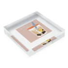 もぐろうofficial web SHOPの【もぐろう】タピオカ飲むもぐ Acrylic Block :placed flat