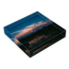 otakeの写真店の夕焼けの田んぼ Acrylic Block :placed flat