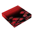 金平糖の曼珠沙華（彼岸花）アクリルブロック　黒 Acrylic Block :placed flat