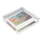 あきてぃおの色々の丸　三角　・・・　色々書いたら一枚の絵になっちゃった Acrylic Block :placed flat