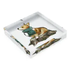 犬グッズの店しえるぶるーのマフラー犬　コーギー Acrylic Block :placed flat