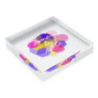 おにりかの水彩 カラフル 愛 幸せ花 Acrylic Block :placed flat