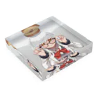 ばうむちゃん小売店の眼鏡ばうむちゃんアクリルブロックB Acrylic Block :placed flat