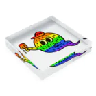 “Mosh's Exhibition“shopのRAINBOW BAKEMOSH Acrylic Block :placed flat