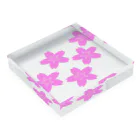 KOKI MIOTOMEの星桜紋（流れ星ピンク）　Star cherry blossom Crest (Shooting star pink）) Acrylic Block :placed flat