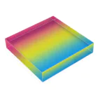 ぽぬぞぬのグラデーション　プライドフラッグ　パンセクシュアル Acrylic Block :placed flat