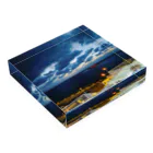 ppmの滑走路、夜景 Acrylic Block :placed flat