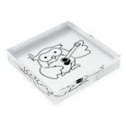 Ririka121128のアコギを持たされたフクロウくん Acrylic Block :placed flat