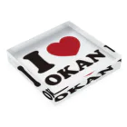 キッズモード某のI love okan Acrylic Block :placed flat