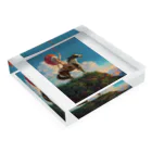 世界の絵画アートグッズのエドワード・メイソン・エグルストン《赤い羽根》 Acrylic Block :placed flat