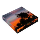 M's photographyの夕焼けの中のひまわり Acrylic Block :placed flat