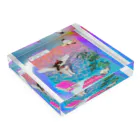 𝙈𝙊𝙈𝙊'𝙨 𝙎𝙝𝙤𝙥のvintage vaporwave Acrylic Block :placed flat