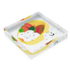 Kotetsu diary(SUZURI店)のシマエナガ×お弁当 Acrylic Block :placed flat