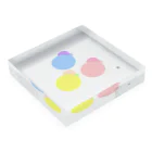 I&IのPastel color dots 3 Acrylic Block :placed flat