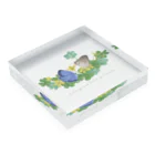 kitaooji shop SUZURI店のヤマトシジミとカタバミ Acrylic Block :placed flat