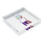 ぽっちゃりしたところのメイドうさぎちゃん Acrylic Block :placed flat