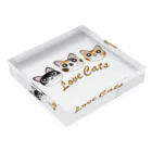 ロゴTシャツのひよこ堂の猫 ねこ ネコ Love Cats Tシャツ バッグ 帽子 スマホケース ベビー用品 等 アクリルブロックの平置き