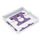 Hinaのまるくて かわいい purple Acrylic Block :placed flat