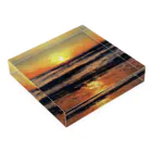 One natureのオレンジ夕日 Acrylic Block :placed flat