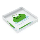 くだらないみち商店のやる気カエル Acrylic Block :placed flat