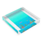 ぷよぷよきょうりゅうのカラフルな海 Acrylic Block :placed flat