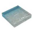 はれうさぎの海【波C-2】波打ちぎわ｜座間味の海｜ZAMAMIの文字入り Acrylic Block :placed flat