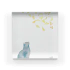 ミズノ リエ　グッズの「いちょうを見つめるねこ」ミズノ リエ Acrylic Block