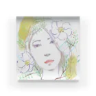 isiko　Miyahara Izumiのお花と水彩の子 アクリルブロック