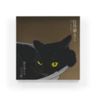 猪猫の牡丹華さく　猫鍋で涼む黒猫 Acrylic Block