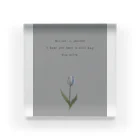 rilybiiのTULIP, white gray blue . アクリルブロック