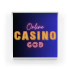 casino_godのCASINO GOD ロゴ - ロイヤルブルー Acrylic Block