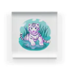 いつもおおきに！たけじいちゃんのWhite Tiger Baby Sigi Acrylic Block