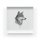 ちょもらんまのCool Wolf アクリルブロック