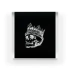 COOL&SIMPLEのBlack White Illustrated Skull King  Acrylic Block