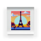 shibasannのフランスの風景のピクセルアート アクリルブロック