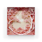 楽輝世のペーパークラフト風 水彩画「桜04」 Acrylic Block