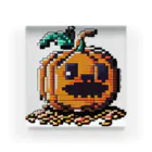 朱音琴音のドット絵のハロウィンかぼちゃのおばけ Acrylic Block