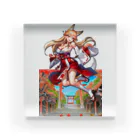 KAZAHANAのキツネっ娘ジャンプ‼-巫女巫女編- Acrylic Block