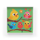 bird bird bird の可愛い小鳥達 Acrylic Block