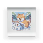 uyuyoshieの雪　柴犬　可愛い Acrylic Block