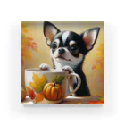 DeenaDeeのAutumn Curiosity: Chihuahua & Mug Magic 秋の好奇心: チワワとマグカップ Acrylic Block