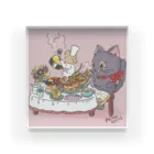 猫のきぬくんのお店のいっぱい食べてもいいかしら Acrylic Block