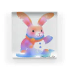 凜's グッズショップの雪うさぎちゃんグッズ Acrylic Block