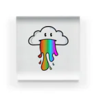 kurochan-funtoukiのかわいい雲が虹を架ける アクリルブロック